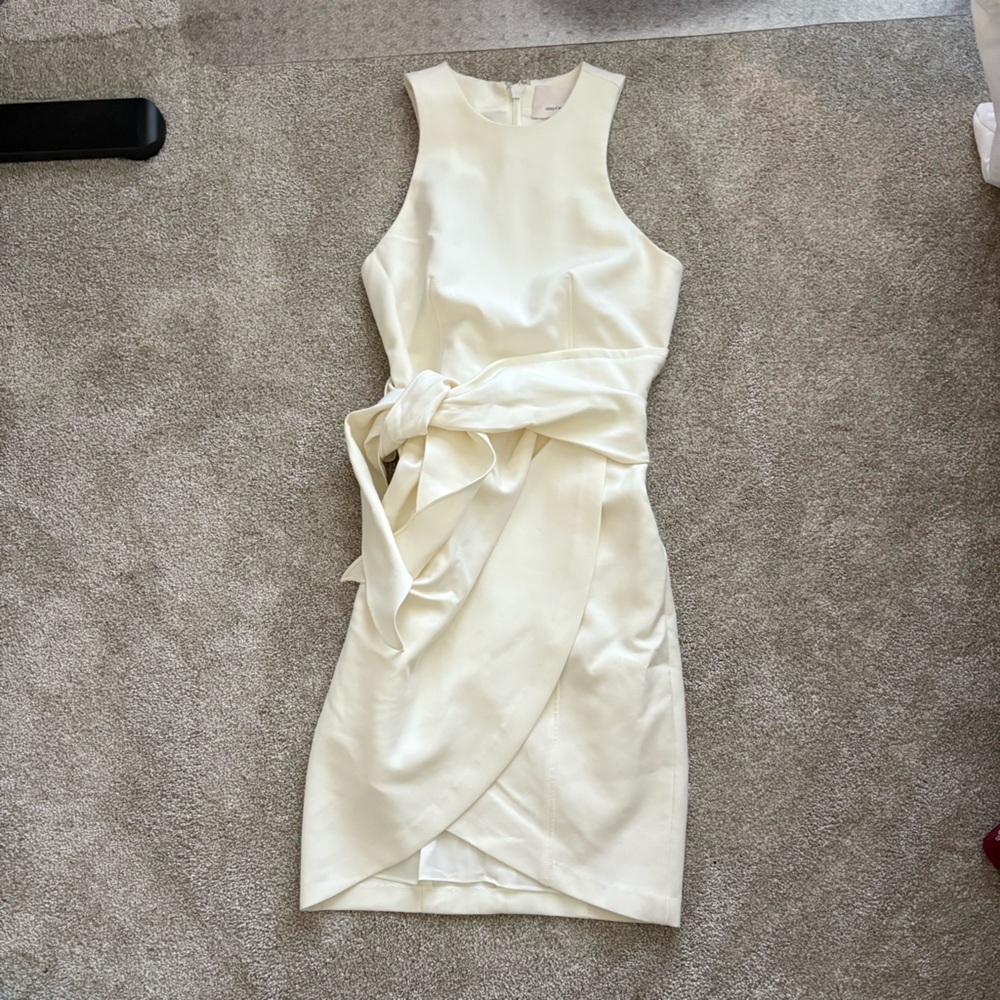 Cinq a Sept Cream Asymmetrical Dress / Cassaleigh Dress